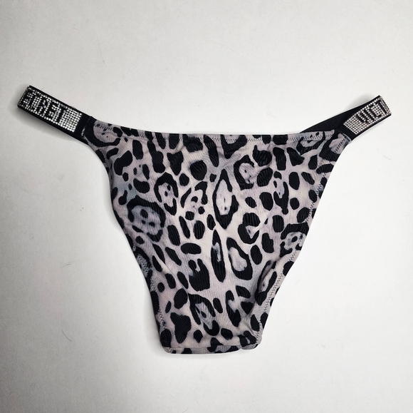 NEW Victorias Secret Bikini Bottoms Size Small Cheeky Shine Strap Leopard - Picture 7 of 9